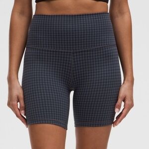 Lululemon Align High Rise 6" Short Micro Houndstooth Blue Multi Size 12